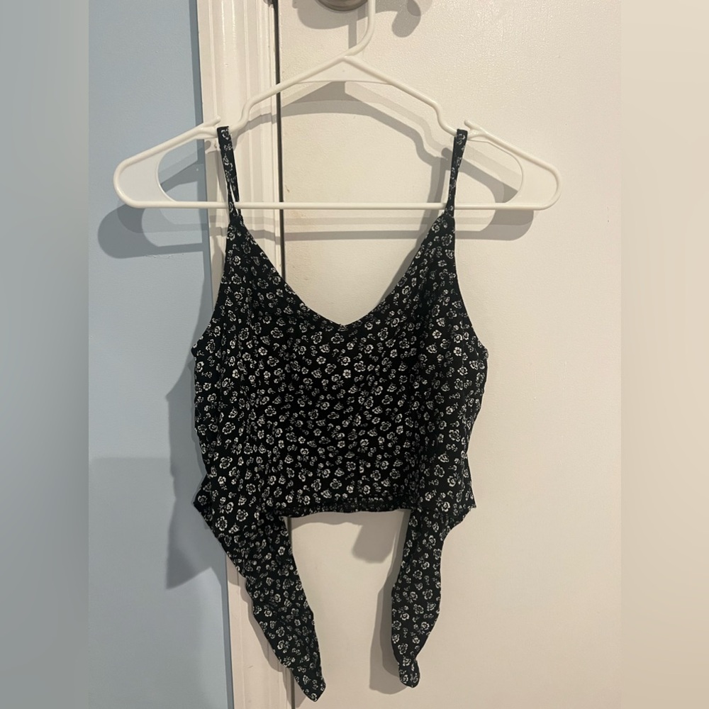 Flowery black top